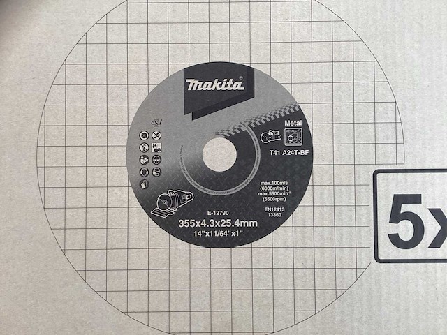 (1x) makita slijpschijven 355x4.3x25.4mm bandenzaag 5 stuks - afbeelding 3 van  6