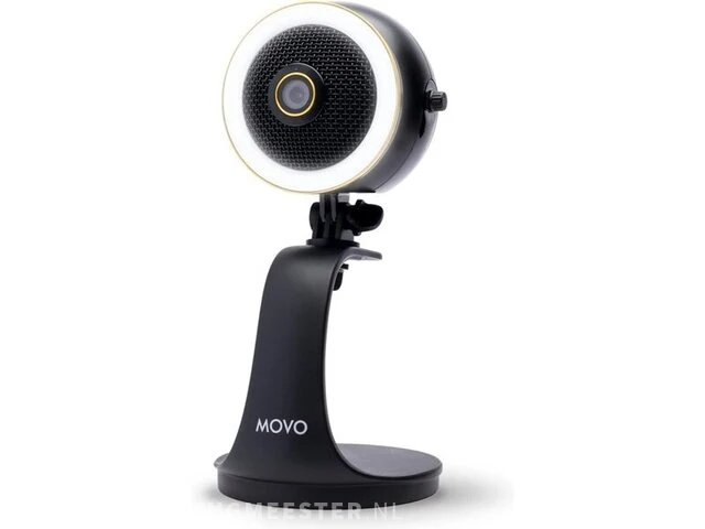 1x movo - webmic hd pro - all-in-one webcam met microfoon en ringlicht - 1080p hd camera movo - afbeelding 1 van  2