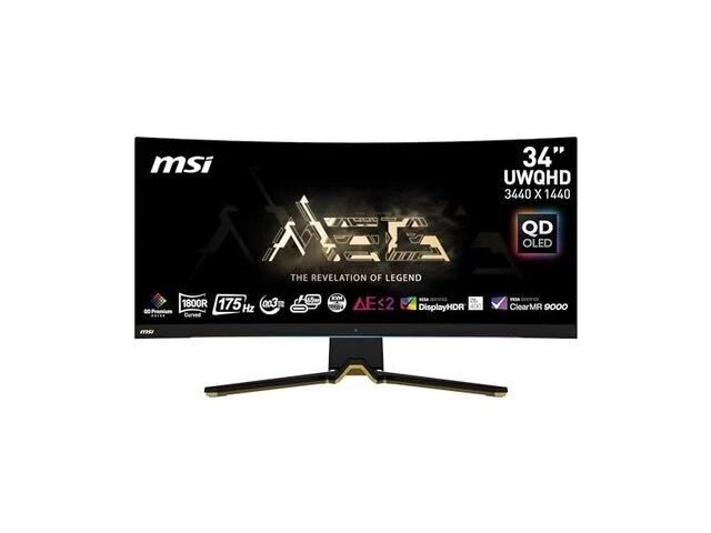 1x msi meg 342c qd oled - curved oled gaming monitor msi - afbeelding 1 van  3