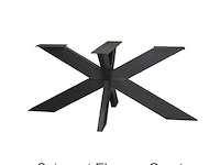 1x ovaal mango eettafel - 180x90x77 cm - 5 cm blad - spinpoot metaal 5x10 - afbeelding 2 van  2