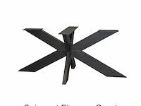 1x ovaal tafel eiken - 180x90 cm - massief eiken - spinpoot metaal 5x10 - afbeelding 3 van  3