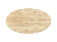 1x ovaal tafel eiken - 180x90 cm - massief eiken - spinpoot metaal 5x10 - afbeelding 2 van  3