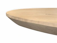 1x ovaal tafel eiken - verjongde rand - 160x100 cm - massief eiken - spinpoot klein metaal 5x10 - afbeelding 3 van  5