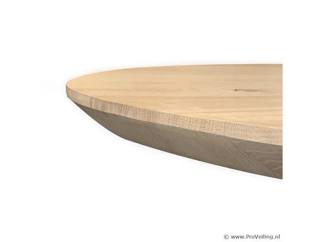 1x ovaal tafel eiken - verjongde rand - 160x90 cm - massief eiken - spinpoot klein metaal 5x10 - afbeelding 3 van  5