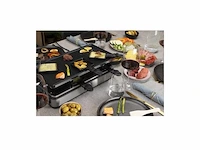 1x princess 162645 gourmetstel - raclette 8 grill deluxe - omkeerbare grillplaat - rvs behuizing princess - afbeelding 4 van  6