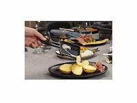 1x princess 162645 gourmetstel - raclette 8 grill deluxe - omkeerbare grillplaat - rvs behuizing princess - afbeelding 2 van  6