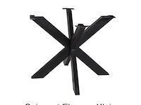 1x rond mango eettafel - 130x130x77 cm - 5 cm blad - spinpoot metaal 5x10 - afbeelding 2 van  2