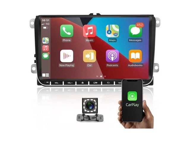 1x volkswagen - serie: golf - autoradio - draadloze carplay - gps-navigatie nhopeew - afbeelding 1 van  2