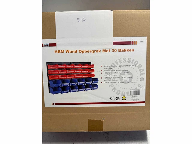 1x wandopbergrek + 30 bakken - afbeelding 1 van  1