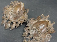 2 antieke brons met edelstenen mask of mahakala als wierrookhouders - afbeelding 5 van  5
