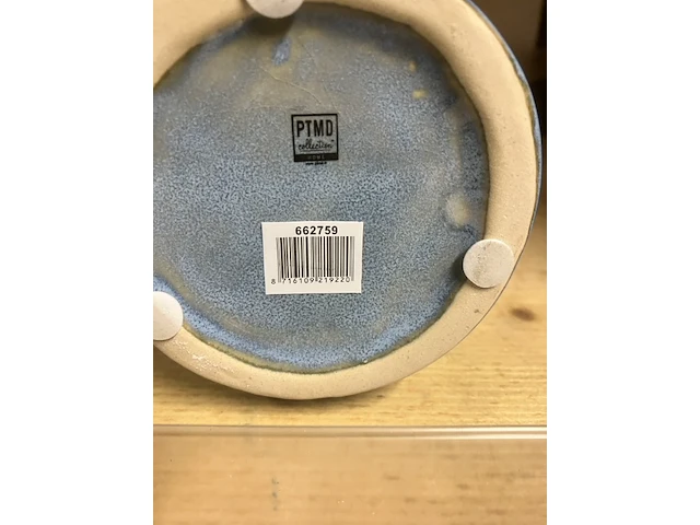 2 blauwe aardewerk bloemenvazen - afbeelding 7 van  7