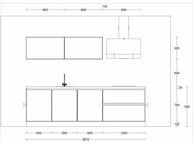 2-delige rechtopgestelde keuken - afbeelding 2 van  7