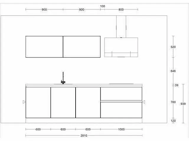 2-delige rechtopgestelde keuken - afbeelding 2 van  7