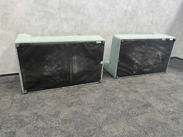 2-delige sofa mintgroen gestoffeerd - afbeelding 3 van  14