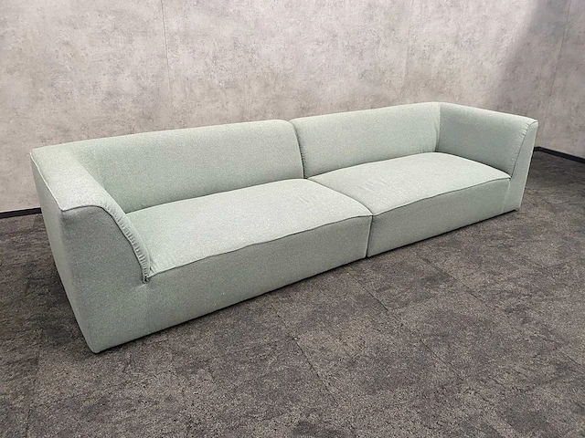 2-delige sofa mintgroen gestoffeerd - afbeelding 1 van  14