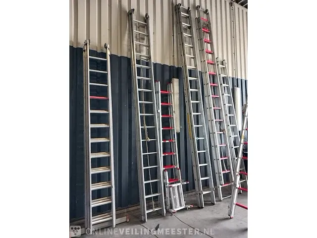 2-delige trekladder, 2x16, aluminium - afbeelding 1 van  5