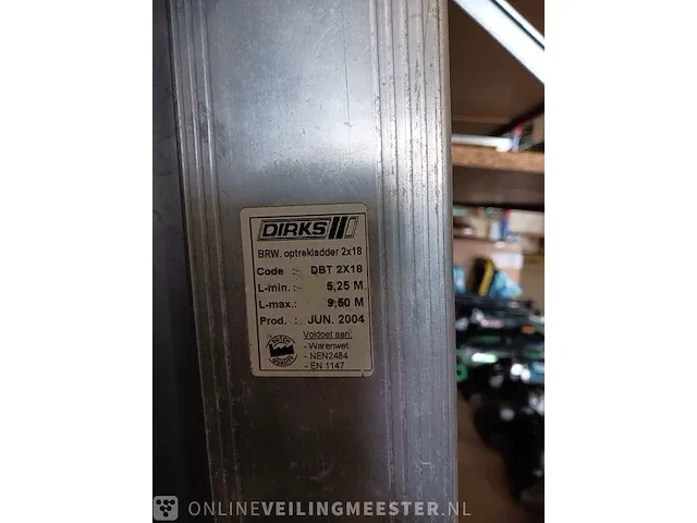 2-delige trekladder, 2x18 - afbeelding 5 van  5
