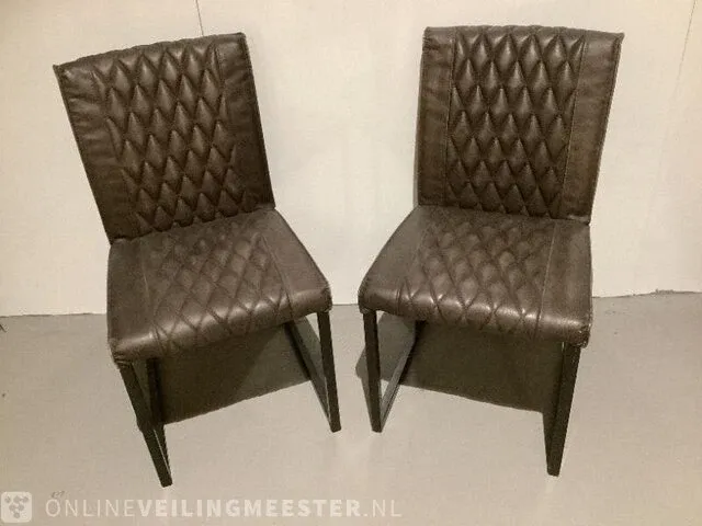 2 eetkamerstoelen brons/zwart - afbeelding 1 van  3