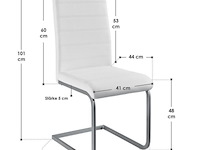 2 eetkamerstoelen / stoel - vegas - kunstleer - wit - afbeelding 2 van  10