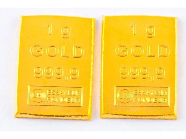 2 gouden baren - afbeelding 1 van  2