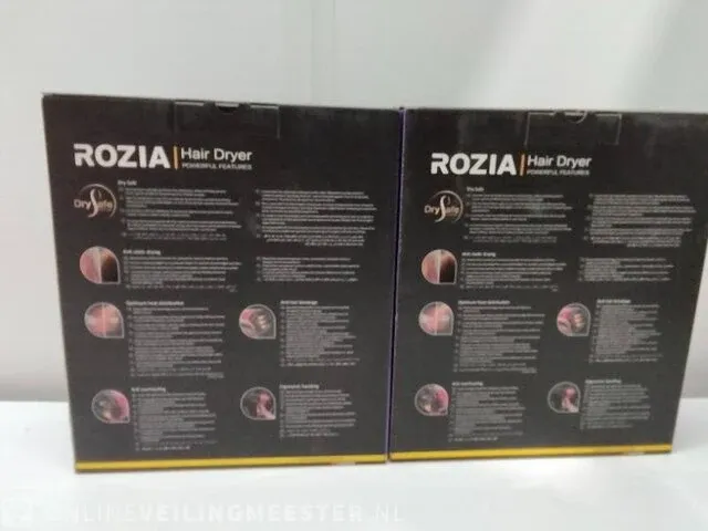 2 haardrogers rozia, hc8160, zwart/rood - afbeelding 3 van  3
