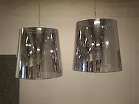 2 hanglampen met kroonluchter transparant - afbeelding 1 van  10