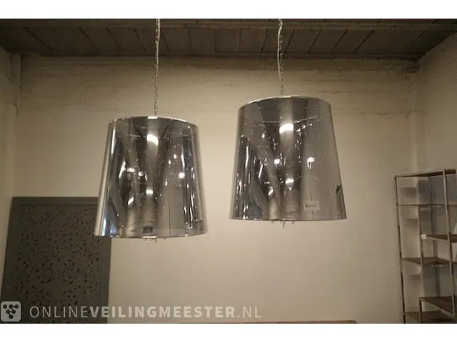 2 hanglampen met kroonluchter transparant - afbeelding 3 van  10