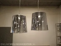 2 hanglampen met kroonluchter transparant - afbeelding 3 van  10