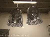 2 hanglampen met kroonluchter transparant - afbeelding 4 van  10