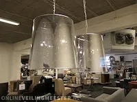 2 hanglampen met kroonluchter transparant - afbeelding 5 van  10