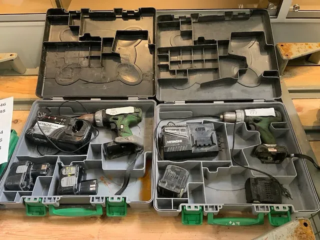 2 hitachi ds 14 dbl 2 boormachines - afbeelding 1 van  3
