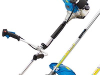 2-in-1 benzine bosmaaierset / grastrimmer / trimmer met draadkop - 31 cm - 4-takt - blauw - afbeelding 1 van  12