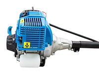 2-in-1 benzine bosmaaierset / grastrimmer / trimmer met draadkop - 31 cm - 4-takt - blauw - afbeelding 3 van  12
