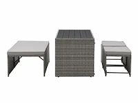 2 in 1 polyrotan loungeset jamaika - grijs - afbeelding 2 van  16