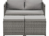 2 in 1 polyrotan loungeset jamaika - grijs - afbeelding 5 van  16