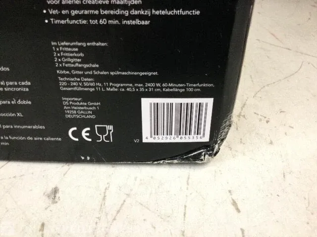 2 kamer airfryer maxmee, 11 liter, zwart - afbeelding 4 van  4