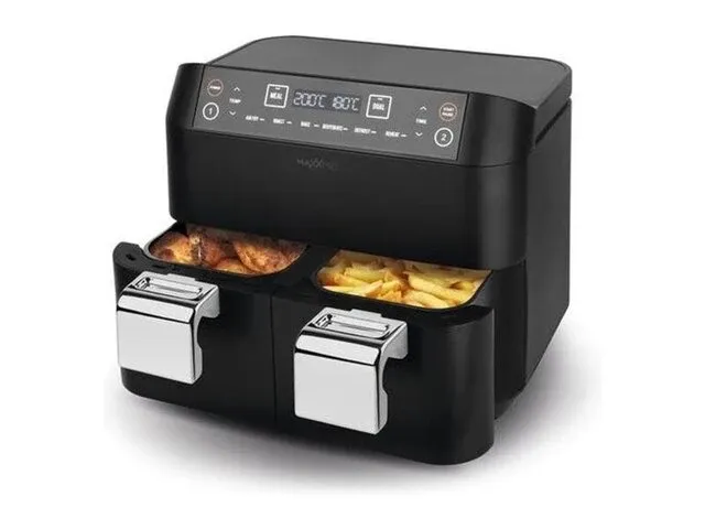 2-kamer airfryer maxxmee, 11 liter, zwart - afbeelding 1 van  3