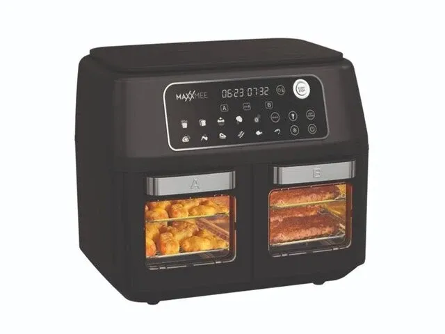 2 kamer airfryer maxxmee, zwart - afbeelding 1 van  3