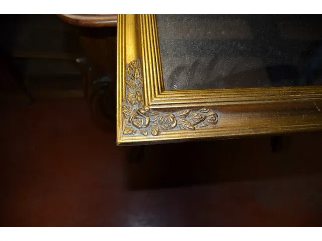 2 koperen lusters, 2 spiegels in vergulde kader - afbeelding 7 van  12