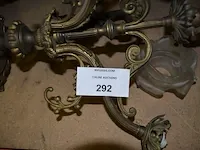 2 koperen lusters, 2 spiegels in vergulde kader - afbeelding 8 van  12