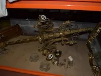 2 koperen lusters, 2 spiegels in vergulde kader - afbeelding 11 van  12