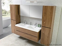 2-persoons badkamermeubel 120 cm natural hout decor - incl. kranen - afbeelding 17 van  56