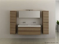 2-persoons badkamermeubel 120 cm natural hout decor - incl. kranen - afbeelding 20 van  56