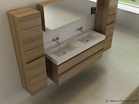 2-persoons badkamermeubel 120 cm natural hout decor - incl. kranen - afbeelding 21 van  56