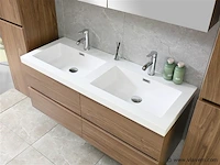 2-persoons badkamermeubel 120 cm natural hout decor - incl. kranen - afbeelding 41 van  56