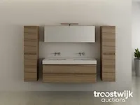 2-persoons badkamermeubel 140 cm hout decor - incl. kranen - afbeelding 2 van  5