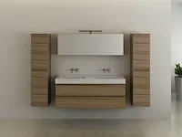 2-persoons badkamermeubel 140 cm hout decor - incl. kranen - afbeelding 2 van  5