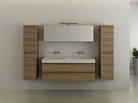 2-persoons badkamermeubel 140 cm hout decor - incl. kranen - afbeelding 2 van  5