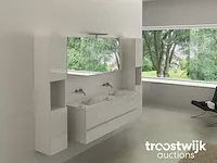 2-persoons badkamermeubel 150 cm hoogglans zwart - incl. kranen - afbeelding 1 van  4