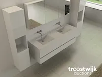2-persoons badkamermeubel 150 cm hoogglans zwart - incl. kranen - afbeelding 2 van  4